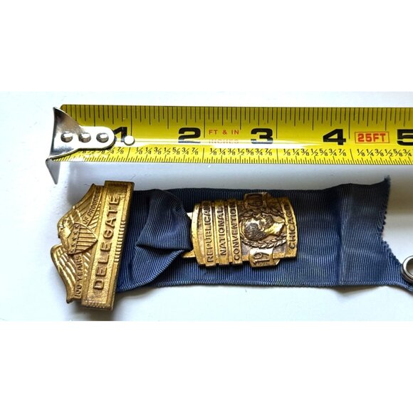 1960 Republican National Convention Delegate Badge Ribbon Chicago Political Memo - Picture 11 of 13